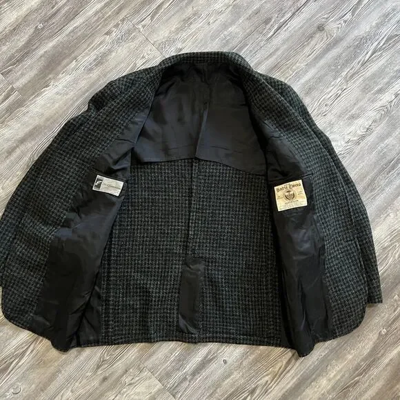 Vintage Harris Tweed 100% Wool Houndstooth Blazer Jacket – 44R - Picture 5 of 9